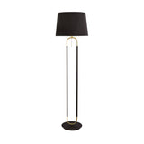 Searchlight Jazz Floor Lamp - Satin Brass| Black & Black Velvet Shade - Comet Lighting