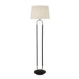 Searchlight Jazz Floor Lamp - Satin Silver| Black & White Velvet Shade - Comet Lighting