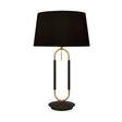 Searchlight Jazz Table Lamp - Satin Brass| Black & Black Velvet Shade - Comet Lighting