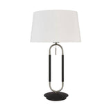 Searchlight Jazz Table Lamp - Satin Silver| Black & White Velvet Shade - Comet Lighting