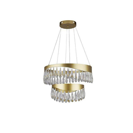 Searchlight Jewel LED 2 Tier Ceiling Pendant - Gold & Crystal - Comet Lighting