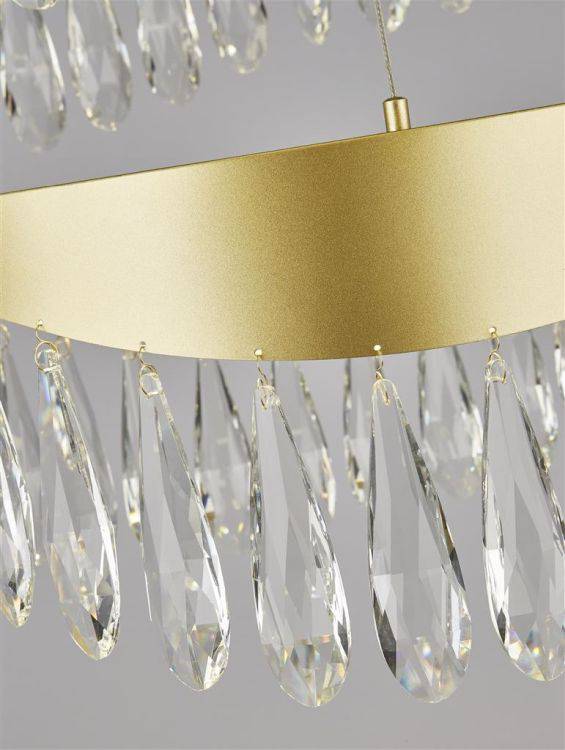 Searchlight Jewel LED 2 Tier Ceiling Pendant - Gold & Crystal - Comet Lighting