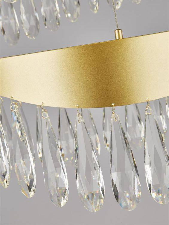 Searchlight Jewel LED 2 Tier Ceiling Pendant - Gold & Crystal - Comet Lighting