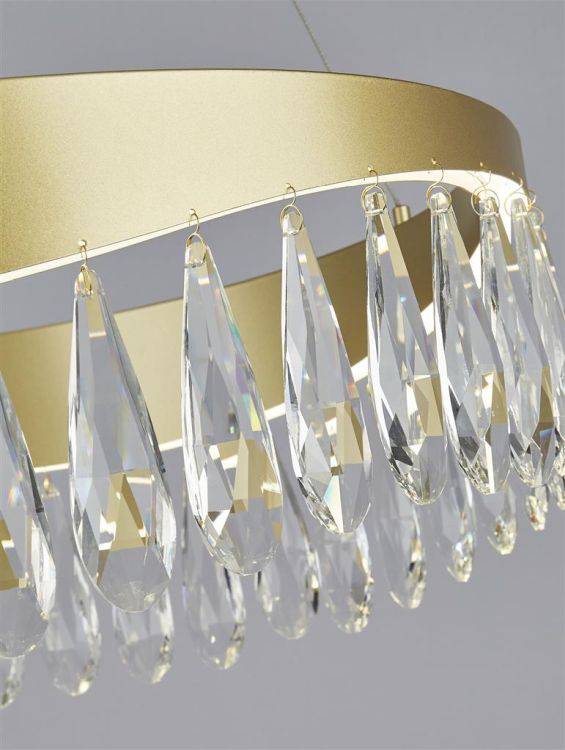 Searchlight Jewel LED Ceiling Pendant - Gold & Crystal - Comet Lighting