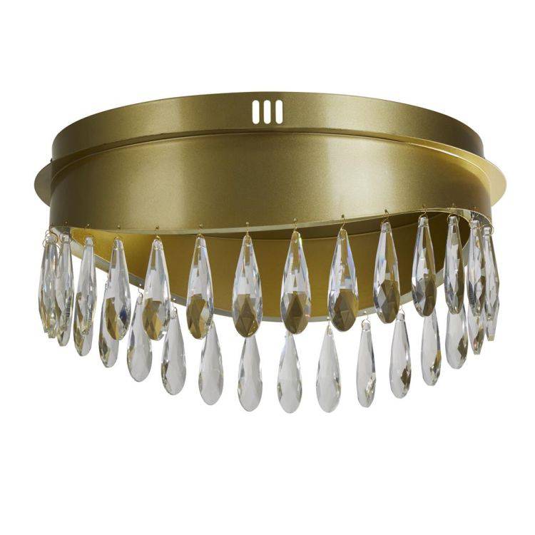 Searchlight Jewel LED Flush Ceiling Light - Gold & Crystal - Comet Lighting