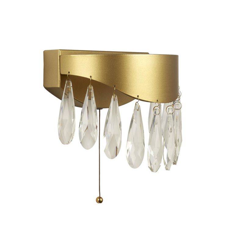 Searchlight Jewel LED Wall Light - Gold & Crystal - Comet Lighting