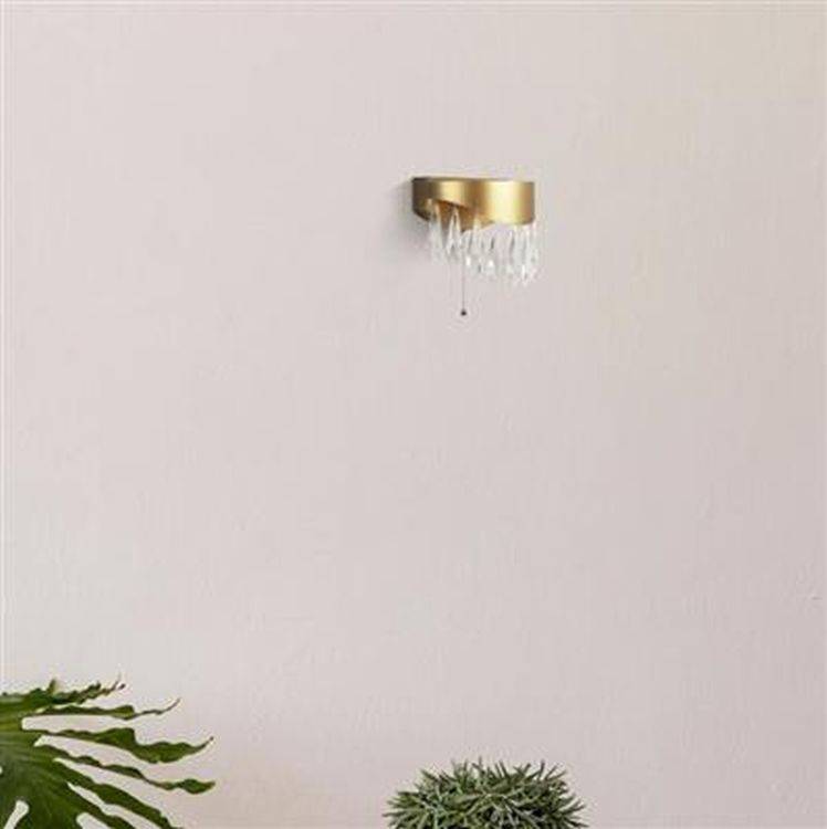 Searchlight Jewel LED Wall Light - Gold & Crystal - Comet Lighting