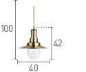 Searchlight Large Fisherman Brass Ceiling Light Seeded Glass Shade - Comet Lighting