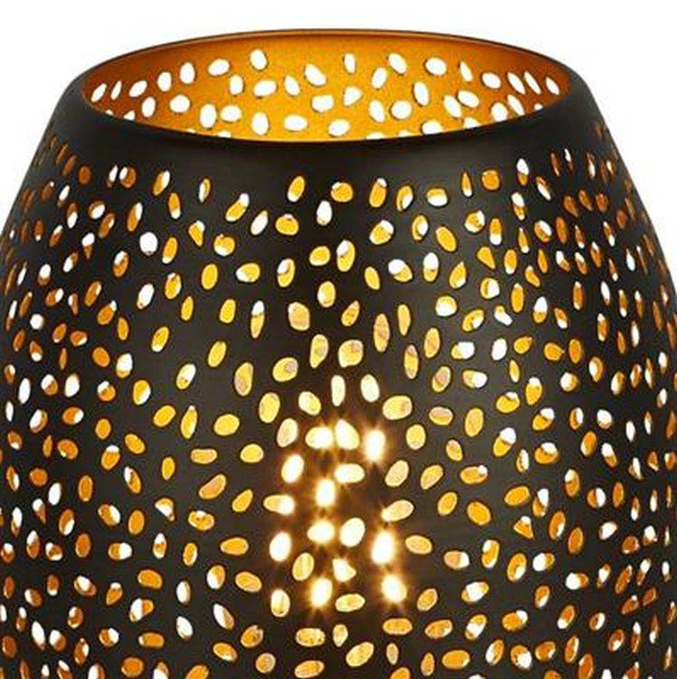 Searchlight Laser Table Lamp - Black Laser Cut Metal - Comet Lighting