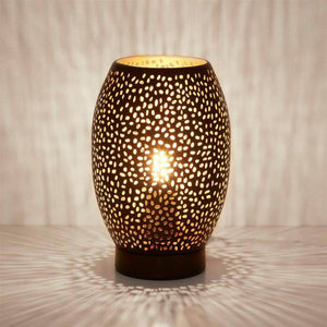 Searchlight Laser Table Lamp - Black Laser Cut Metal - Comet Lighting