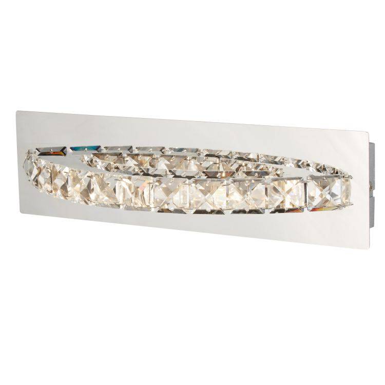 Searchlight LED Curved Wall Bracket Crystal Chrome - Comet Lighting