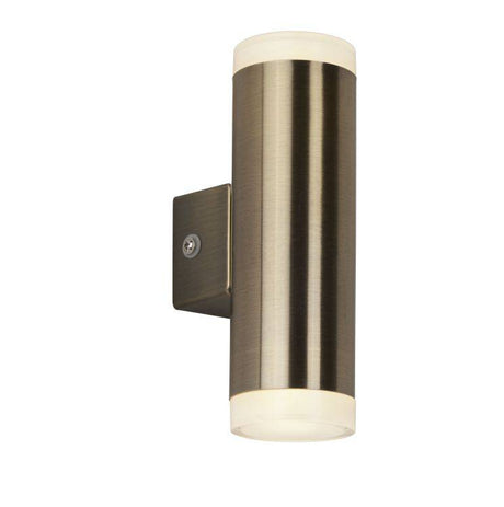 Searchlight LED Outdoor 2Lt Porch Wall Light| Antique Brass - Comet Lighting
