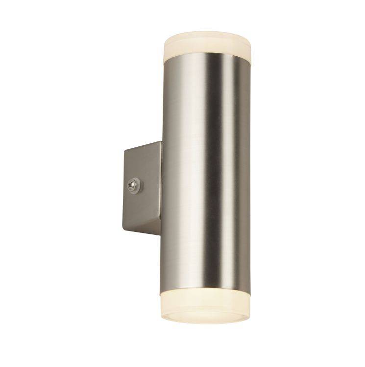 Searchlight LED Outdoor 2Lt Porch Wall Light| Satin Silver - Comet Lighting