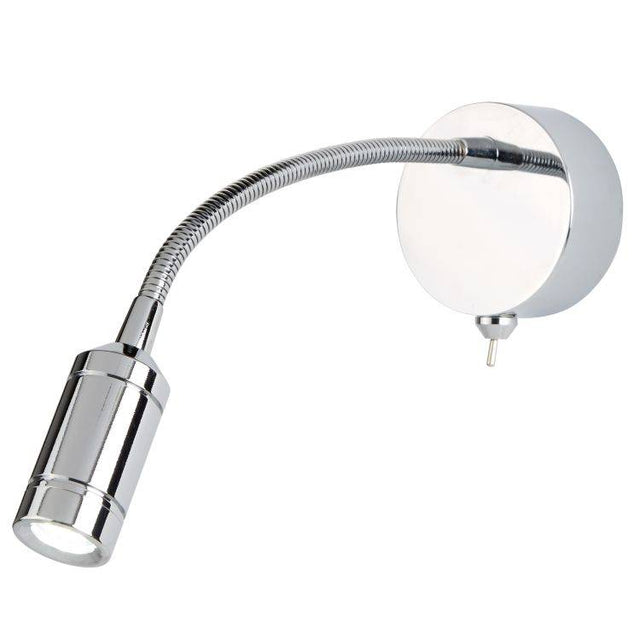 Searchlight LED Wall Light Flexi Arm Chrome - Comet Lighting