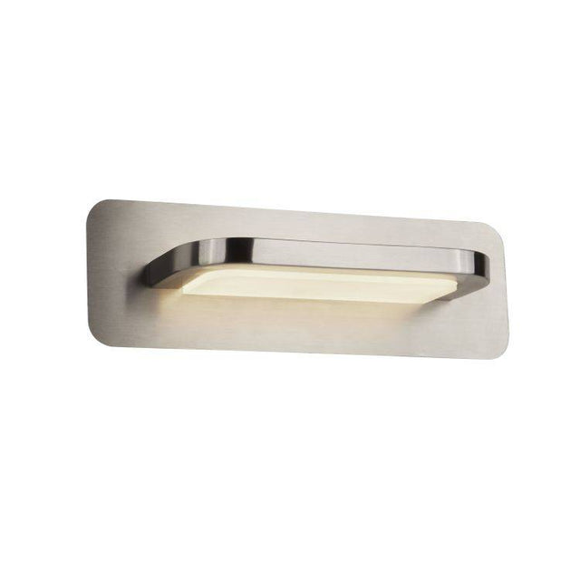 Searchlight LED Wall Light, Satin Silver/Frosted Glass - Comet Lighting