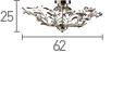 Searchlight Lima Brass 6 Light Semi Flush Crystal Glass Decoration - Comet Lighting