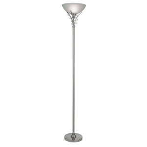 Searchlight Linea Silver Floor Lamp Centre Dome Glass - Comet Lighting