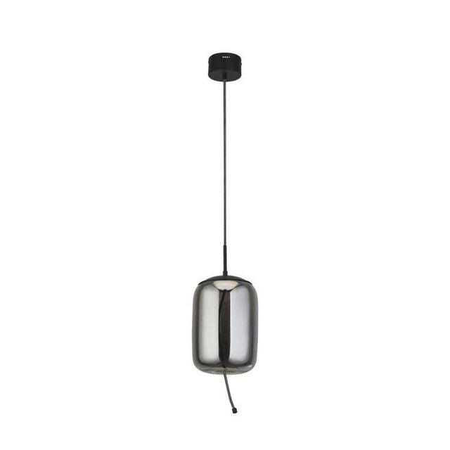 Searchlight Lisbon LED Ceiling Pendant - Black Metal & Smoked Glass (B) - Comet Lighting