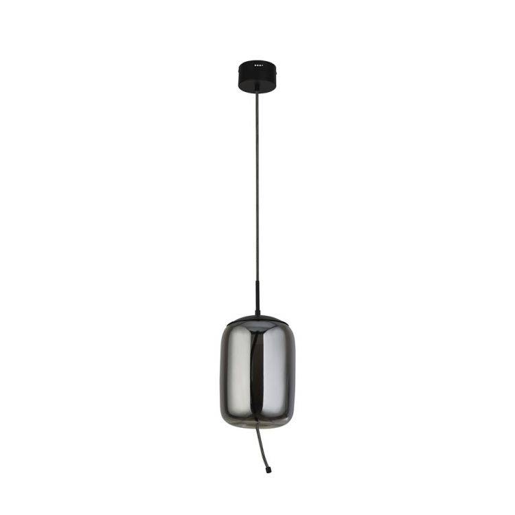 Searchlight Lisbon LED Ceiling Pendant - Black Metal & Smoked Glass (B) - Comet Lighting