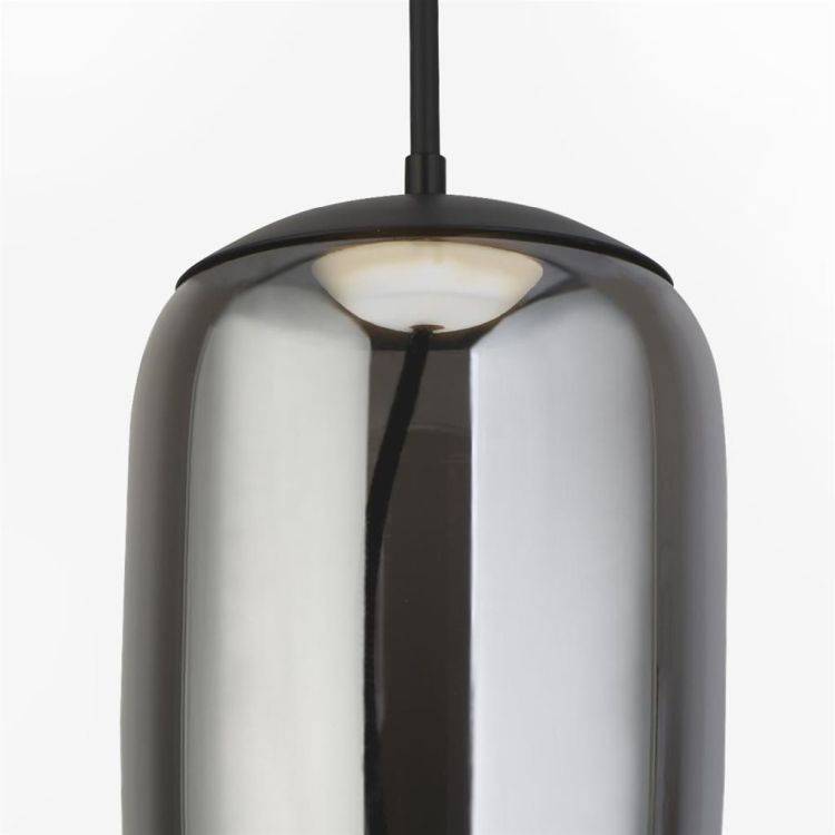 Searchlight Lisbon LED Ceiling Pendant - Black Metal & Smoked Glass (B) - Comet Lighting