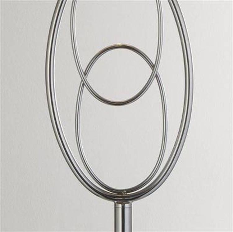 Searchlight Loopy Floor Lamp - Chrome With Faux Silk Shade - Comet Lighting