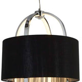 Searchlight Madrid LED Ceiling Pendant -Chrome & Opal| Black Shade - Comet Lighting