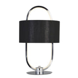 Searchlight Madrid LED Table Lamp - Chrome & Opal| Black Shade - Comet Lighting