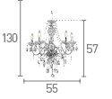 Searchlight Marie Therese 5 Light Chandelier Crystal Drops - Comet Lighting