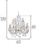 Searchlight Marie Therese Brass 12 Light Chandelier Crystal Drops - Comet Lighting