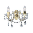 Searchlight Marie Therese Brass 2 Light Wall Bracket Crystal Drops - Comet Lighting