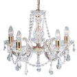 Searchlight Marie Therese Brass 5 Light Chandelier Crystal Drops - Comet Lighting