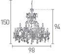 Searchlight Marie Therese Chrome 18 Light Chandelier Crystal Drops - Comet Lighting