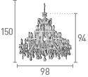 Searchlight Marie Therese Chrome 30 Light Chandelier Crystal Drops - Comet Lighting