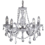 Searchlight Marie Therese Chrome 5 Light Chandelier - Comet Lighting