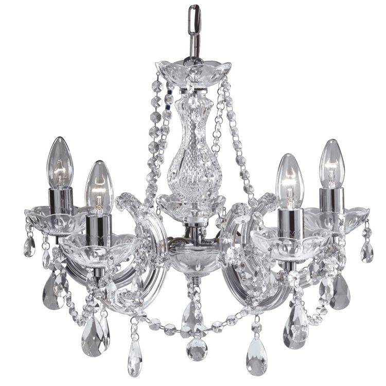 Searchlight Marie Therese Chrome 5 Light Chandelier - Comet Lighting