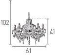 Searchlight Marie Therese Chrome 8 Light Chandelier Crystal Drops - Comet Lighting