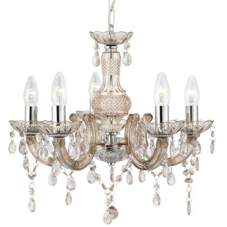 Searchlight Marie Therese Mink 5 Light Chandelier - Comet Lighting