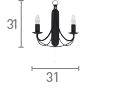 Searchlight Maypole Black 2 Light Wall Bracket - Comet Lighting