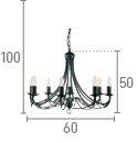 Searchlight Maypole Black 8 Light Multi-Arm - Comet Lighting