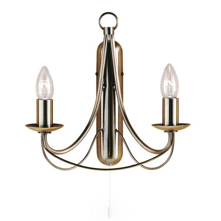 Searchlight Maypole Brass 2 Light Wall Bracket - Comet Lighting