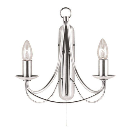 Searchlight Maypole Silver 2 Light Wall Bracket - Comet Lighting