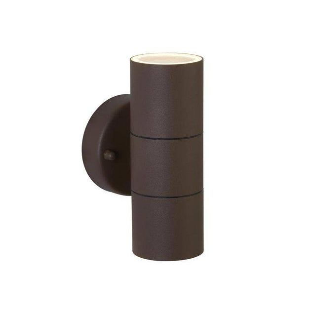 Searchlight Metro LED 2Lt Outdoor Wall Light - Rust Brown & Glass - Comet Lighting