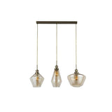 Searchlight Mia 3Lt Bar Pendant - Antique Brass & Champagne Glass - Comet Lighting