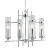 Searchlight Milo Chrome 4 Light Glass Cylinder Shades - Comet Lighting