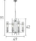 Searchlight Milo Chrome 4 Light Glass Cylinder Shades - Comet Lighting