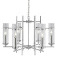 Searchlight Milo Chrome 6 Light Glass Cylinder Shades - Comet Lighting