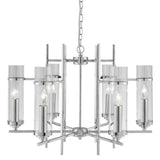 Searchlight Milo Chrome 6 Light Glass Cylinder Shades - Comet Lighting