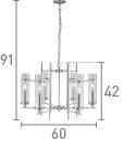 Searchlight Milo Chrome 6 Light Glass Cylinder Shades - Comet Lighting