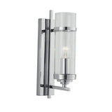 Searchlight Milo Chrome Wall Light Glass Cylinder Shade - Comet Lighting