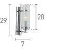 Searchlight Milo Chrome Wall Light Glass Cylinder Shade - Comet Lighting